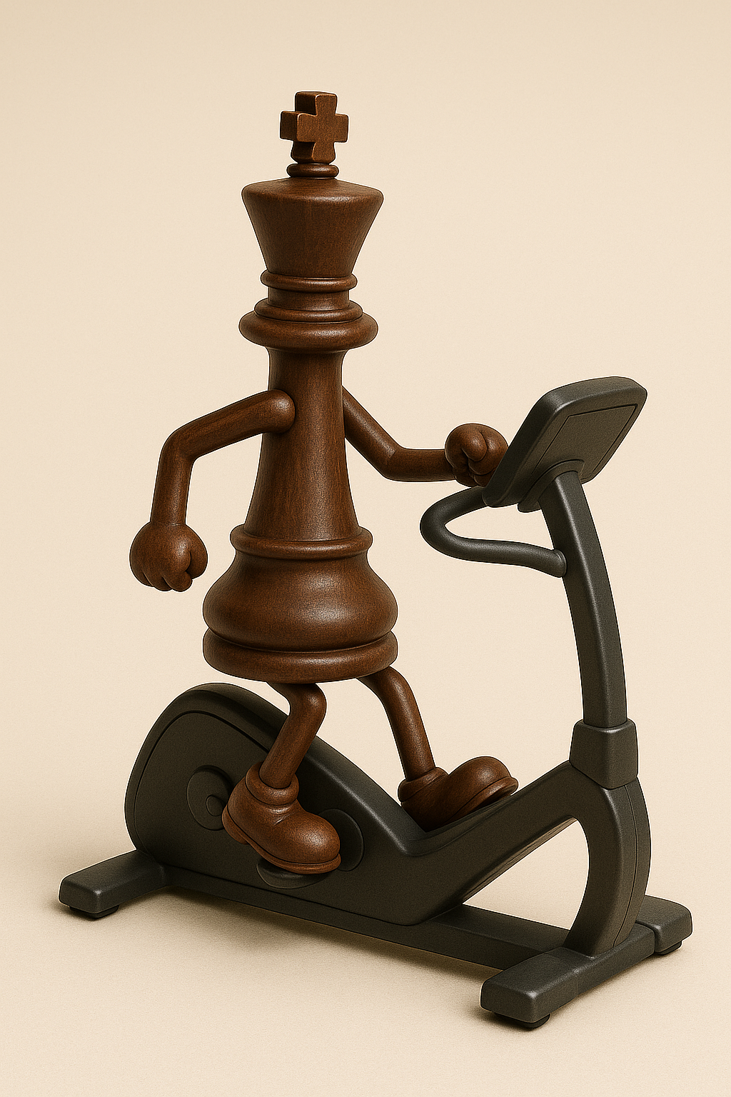 chess king on stationary bike